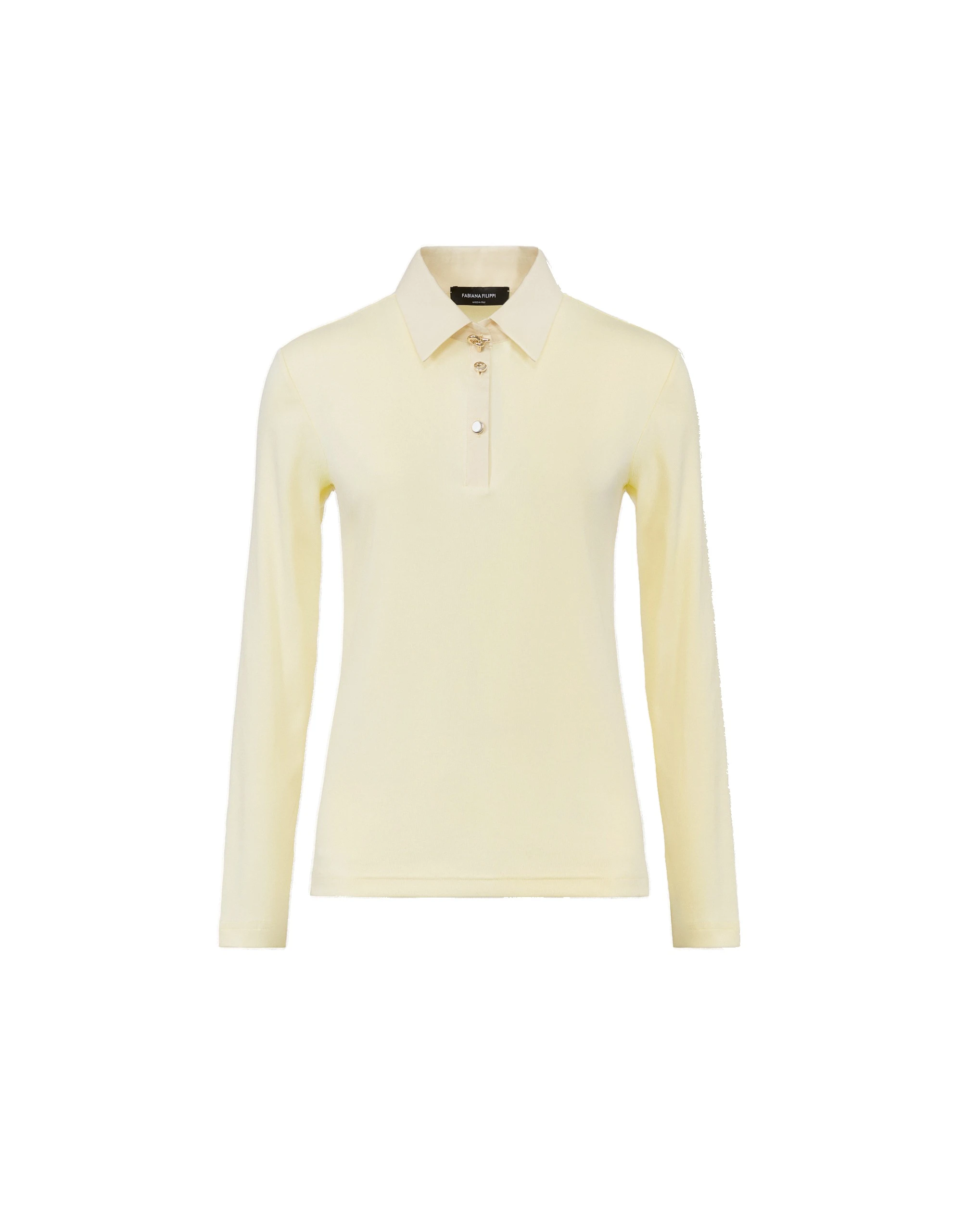 Fabiana-Filippi-Ribbed-Cotton-Jersey-Long-Sleeved-T-shirt-in-Vanilla-Yellow Fabiana Filippi Ribbed Cotton Jersey Long-Sleeved T-shirt in Vanilla Yellow