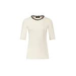 Fabiana Filippi Ribbed Cotton Jersey T-shirt in Butter