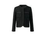 Fabiana Filippi Sequin Fabric Crewneck Jacket in Black