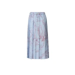 Fabiana Filippi Silk Twill Midi Skirt in Light Blue