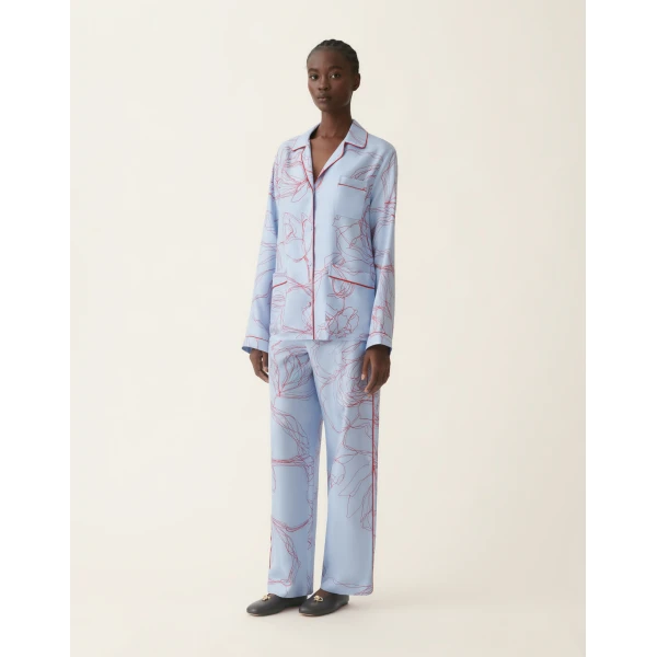Fabiana Filippi Silk Twill Shirt in Light Blue