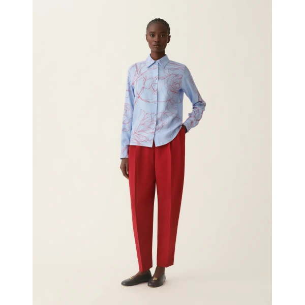 Fabiana Filippi Silk Twill Shirt in Light Blue