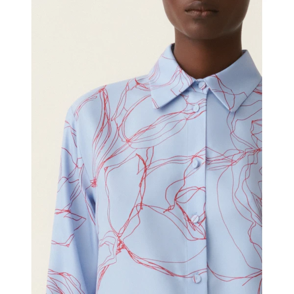 Fabiana Filippi Silk Twill Shirt in Light Blue