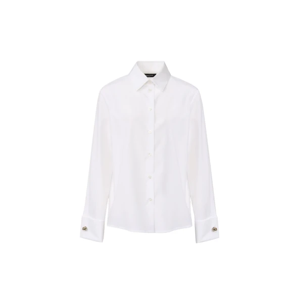 Straight-Cut Poplin Shirt in Optic White