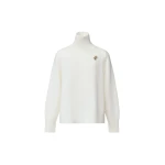 Fabiana Filippi Turtleneck Merino Wool Sweater in Raffia