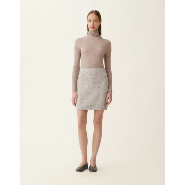 Fabiana Filippi Tweed Miniskirt in Granite