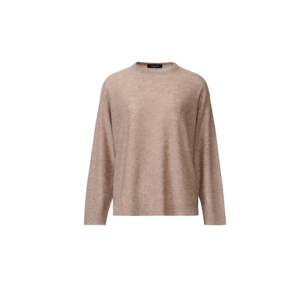 Fabiana Filippi Wool Sweater with Sequins in Mocha