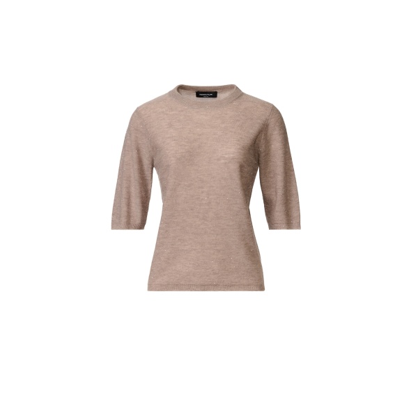 Fabiana Filippi Wool Sweater with Sequins in Mocha