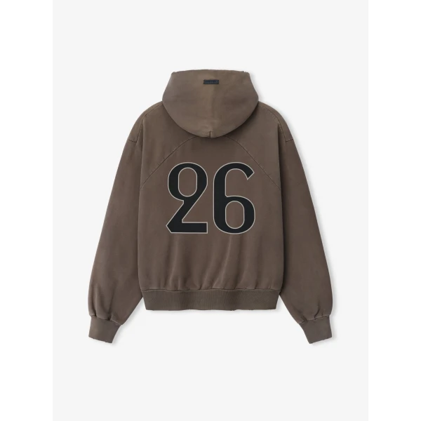 Fear of God 26 Classic Half Raglan Hoodie in Faded Brown | Sweatshirts | Coveti