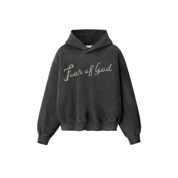 Fear of God 26 Classic Half Raglan Hoodie in Off Black | Coveti