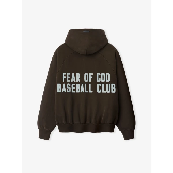Fear of God Baseball Club Half Zip Hoodie in Dark Brown | Sweatshirts | Coveti