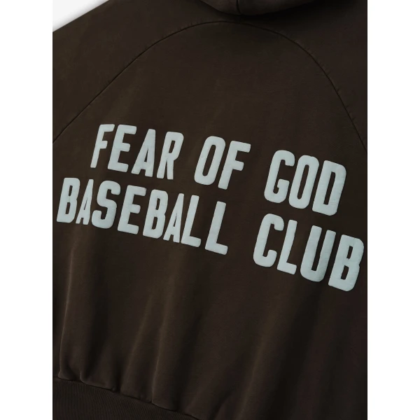 Fear of God Baseball Club Half Zip Hoodie in Dark Brown | Sweatshirts | Coveti