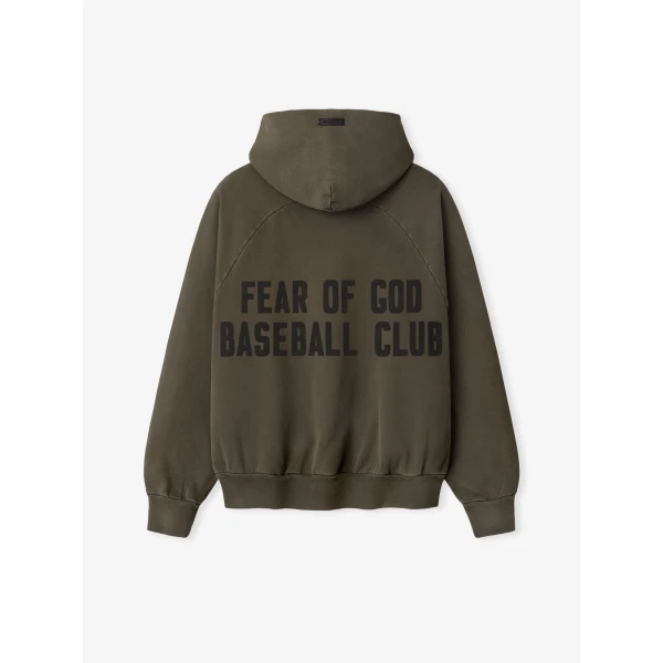 Fear of God Baseball Club Half Zip Hoodie in Faded Brown | Sweatshirts | Coveti