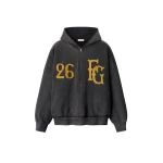 Fear of God Baseball Club Half Zip Hoodie in Off Black | Coveti
