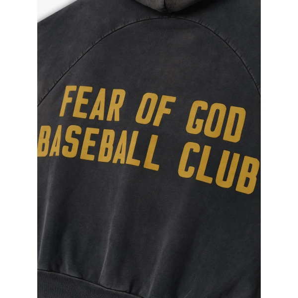 Fear of God Baseball Club Half Zip Hoodie in Off Black | Sweatshirts | Coveti
