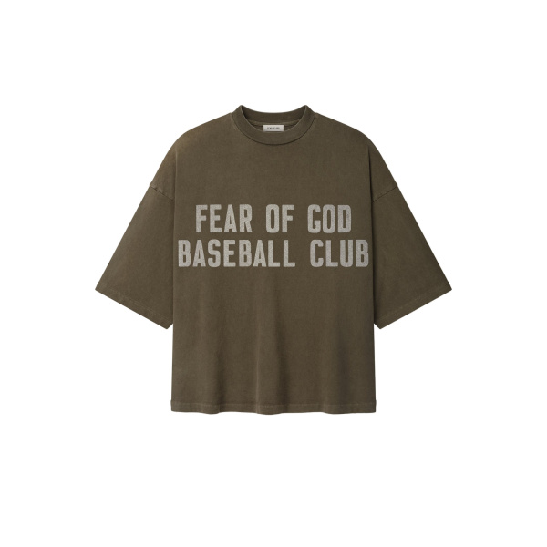 Fear of God Baseball Club Tee in Faded Brown | Coveti
