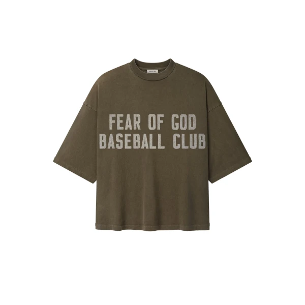Fear of God Baseball Club Tee in Faded Brown | Coveti
