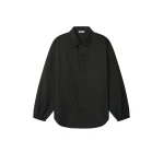 Fear of God Black Striped Wool Elastic Cuff Shirt in Black Striped | Coveti
