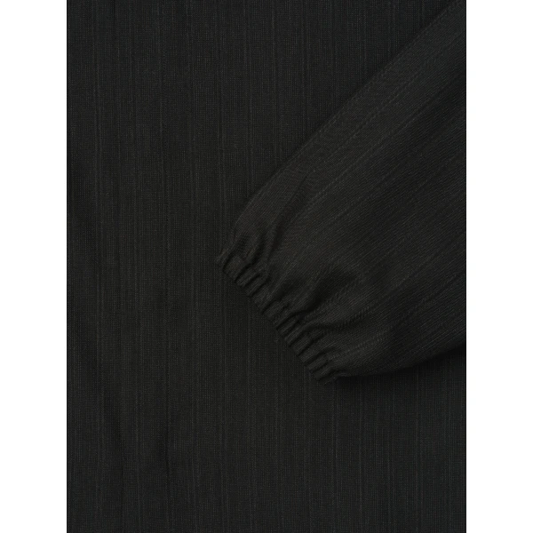 Fear of God Black Striped Wool Elastic Cuff Shirt in Black Striped | Men Shirts | Coveti