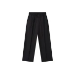Fear of God Black Striped Wool Wide Leg Drawstring Pants in Black Striped | Coveti