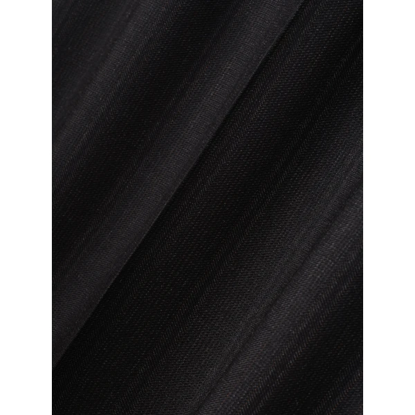 Fear of God Black Striped Wool Wide Leg Drawstring Pants in Black Striped | Pants | Coveti
