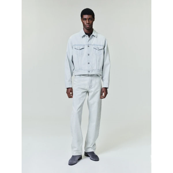 Fear of God Bleach Washed Denim Straight 5 Pocket in Bleach Wash | Pants | Coveti