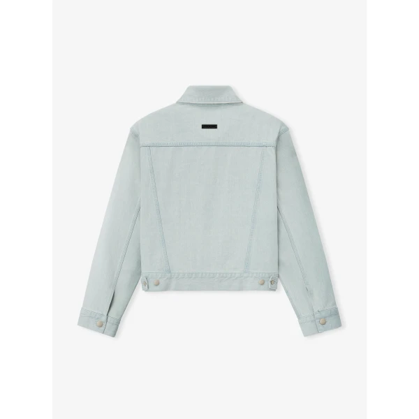 Fear of God Bleached Denim Classic Trucker Jacket in Bleach Wash | Men Jackets | Coveti