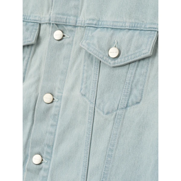 Fear of God Bleached Denim Classic Trucker Jacket in Bleach Wash | Men Jackets | Coveti