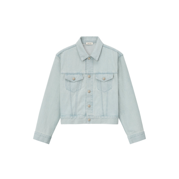Fear of God Bleached Denim Classic Trucker Jacket in Bleach Wash | Coveti