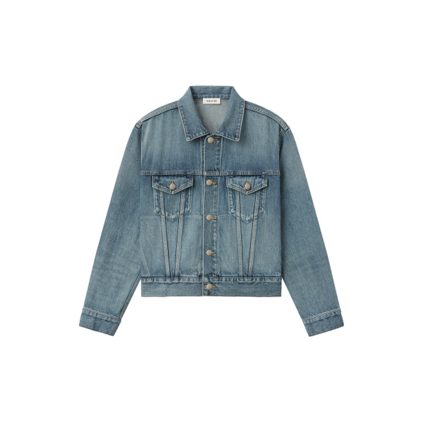 Fear of God Classic Trucker Jacket in Medium Indigo | Coveti