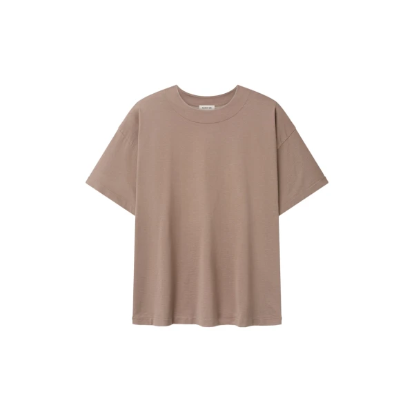 Fear of God Clean Neck Short Sleeve Tee in Dune Pearl | Coveti