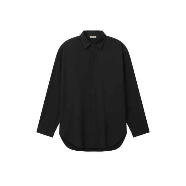 Cotton Wool Oxford Classic Shirt in Black
