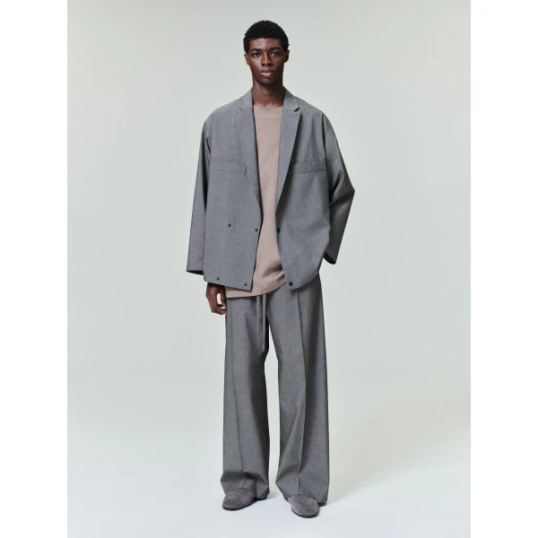 Fear of God Cotton Wool Oxford Shirt Jacket in Willow | Men Jackets | Coveti