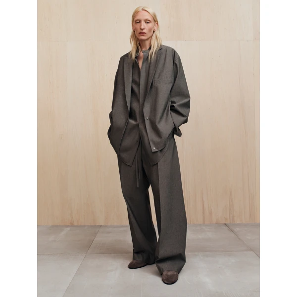 Fear of God Cotton Wool Oxford Shirt Jacket in Willow | Men Jackets | Coveti