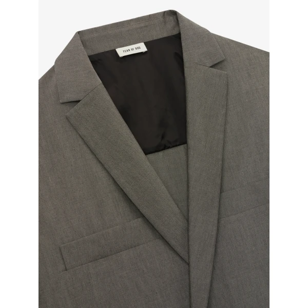 Fear of God Cotton Wool Oxford Shirt Jacket in Willow | Men Jackets | Coveti