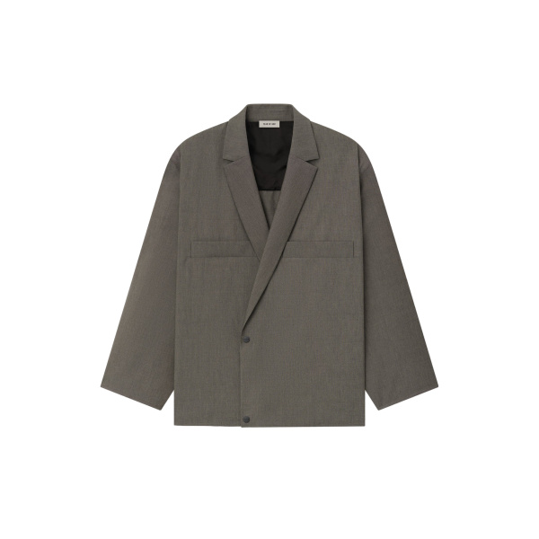 Fear of God Cotton Wool Oxford Shirt Jacket in Willow | Coveti