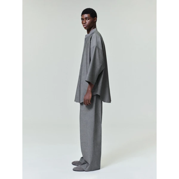 Fear of God Cotton Wool Oxford Wide Leg Drawstring Pants in Willow | Pants | Coveti