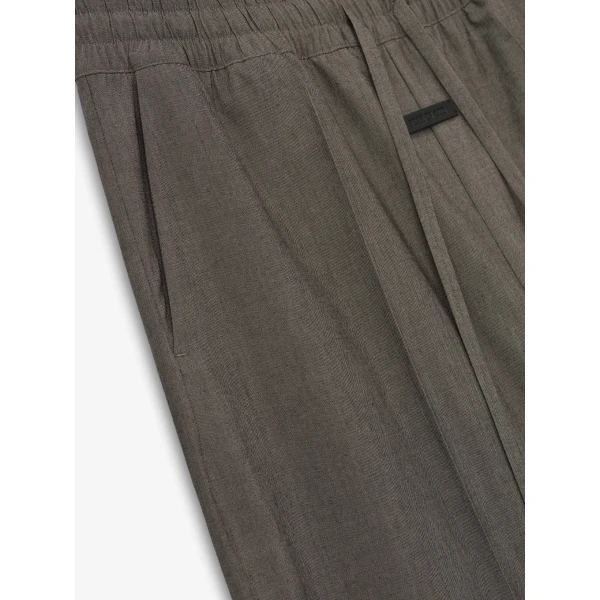 Fear of God Cotton Wool Oxford Wide Leg Drawstring Pants in Willow | Pants | Coveti