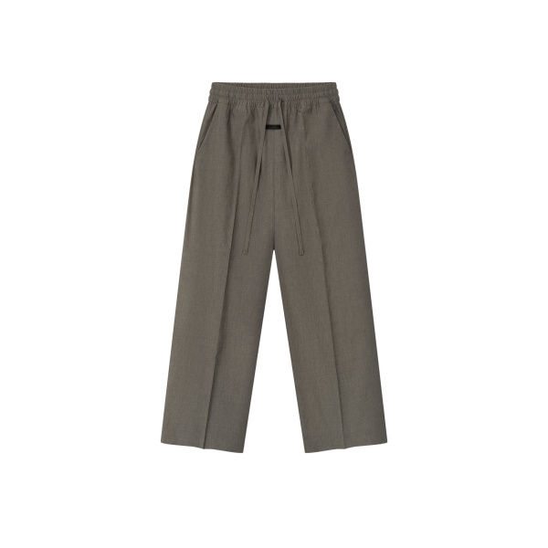 Fear of God Cotton Wool Oxford Wide Leg Drawstring Pants in Willow | Coveti