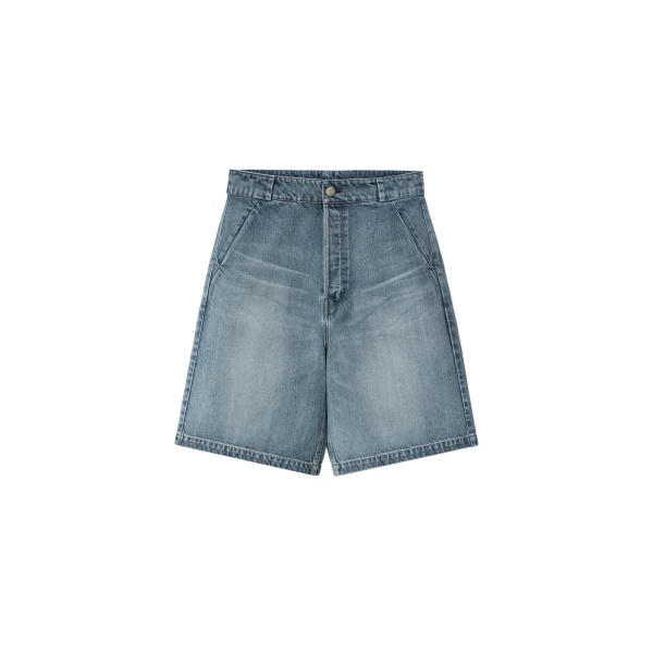 Denim Utility Shorts in Medium Indigo