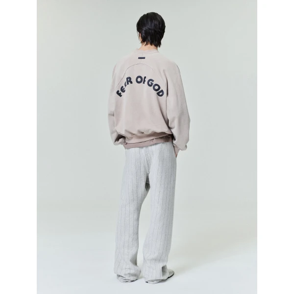 Fear of God Double Face Wool Baseball Flared Pants in Light Beige and Black | Pants | Coveti