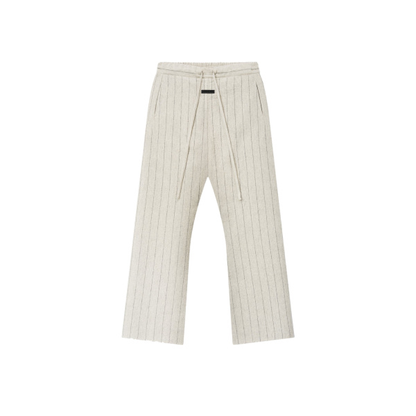 Fear of God Double Face Wool Baseball Flared Pants in Light Beige and Black | Coveti