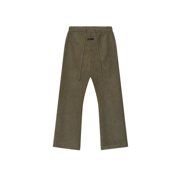 Fear of God Double Face Wool Cashmere Flared Pants in Khaki Melange | Coveti
