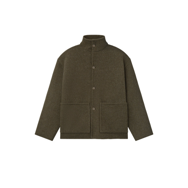 Fear of God Double Face Wool Cashmere Sport Jacket in Khaki Melange | Coveti