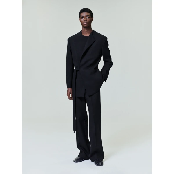 Fear of God Double Weave Wool Crewneck Jacket in Black | Men Jackets | Coveti
