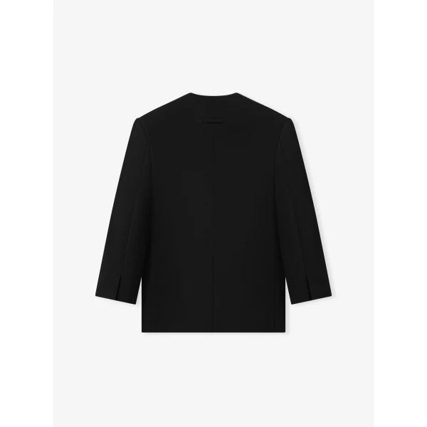 Fear of God Double Weave Wool Crewneck Jacket in Black | Men Jackets | Coveti
