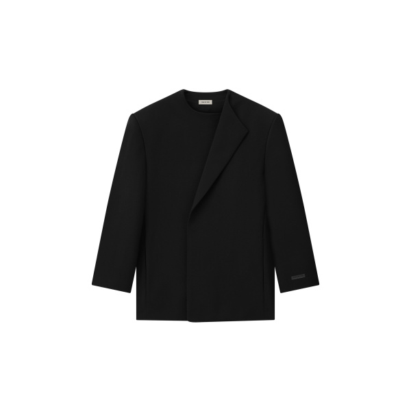 Fear of God Double Weave Wool Crewneck Jacket in Black | Coveti