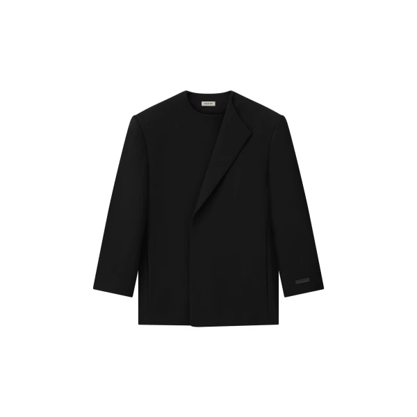Fear of God Double Weave Wool Crewneck Jacket in Black | Coveti