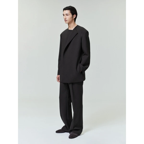 Fear of God Double Weave Wool Crewneck Jacket in Brown | Men Jackets | Coveti