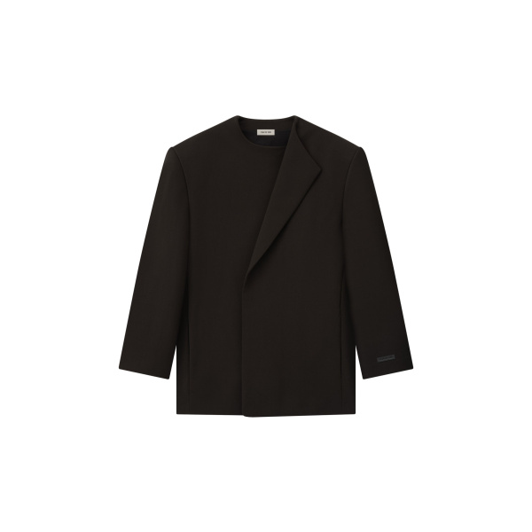 Fear of God Double Weave Wool Crewneck Jacket in Brown | Coveti
